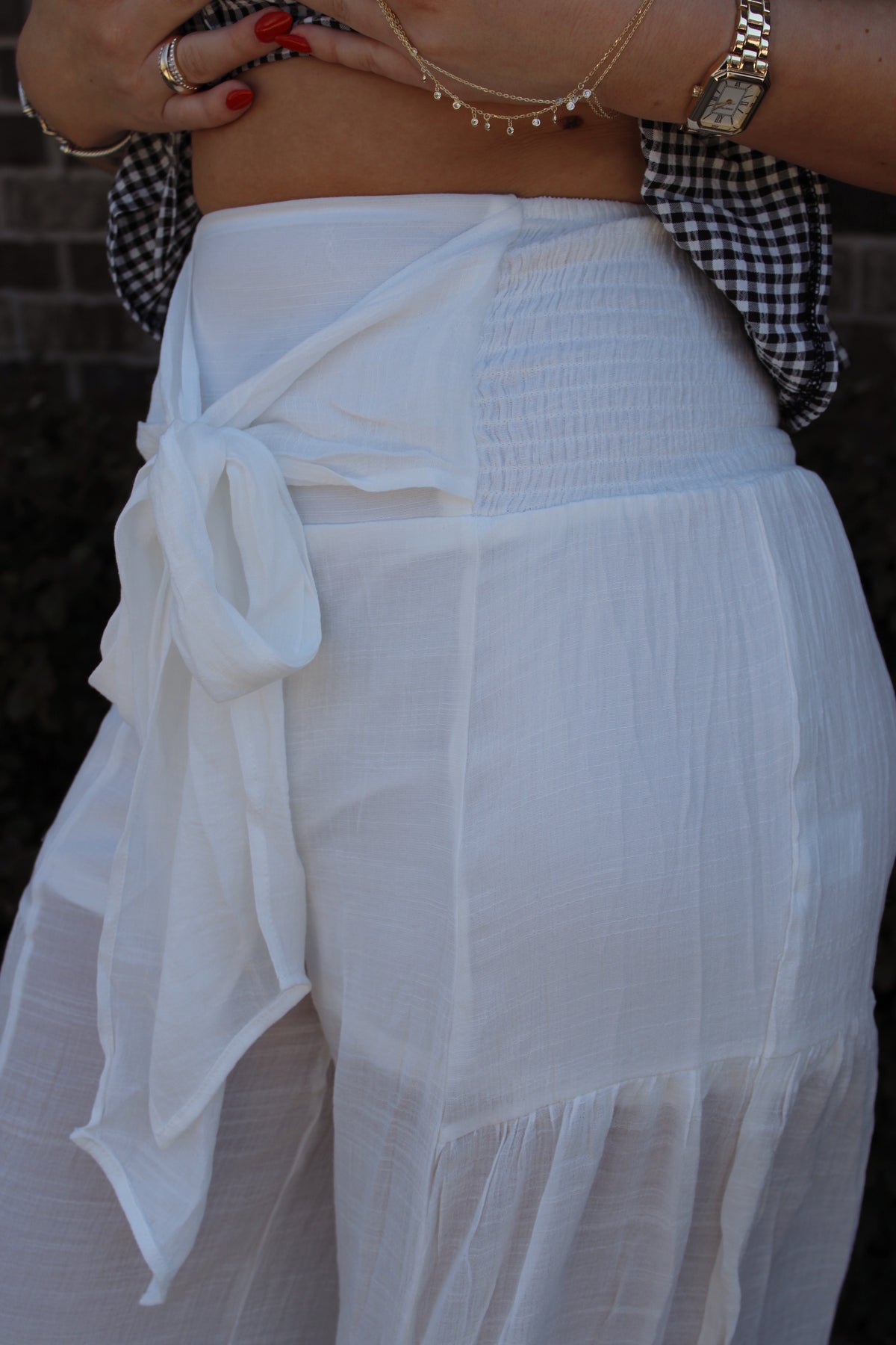 The Front Tie Waist Flowy Pants