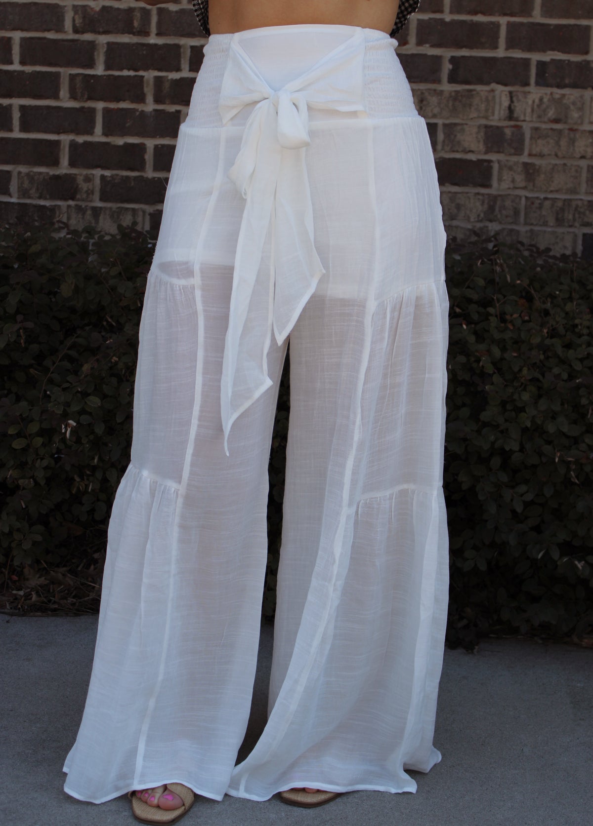 The Front Tie Waist Flowy Pants