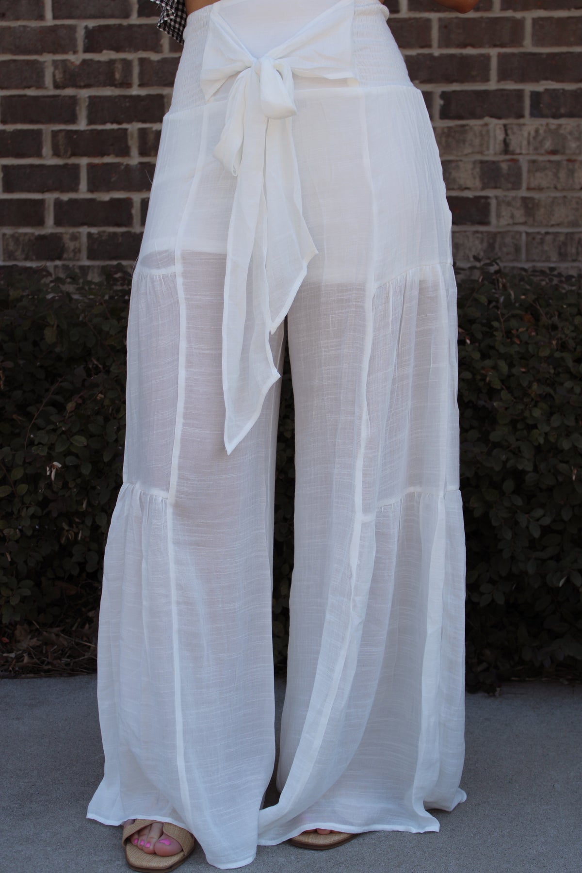 The Front Tie Waist Flowy Pants