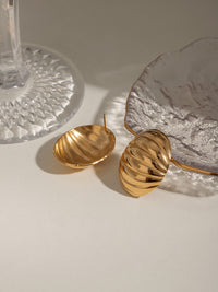 The Half Shell Ribbed Earrings