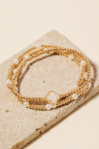 The Clover Charm Mixed Beaded Bracelet