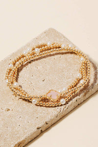 The Clover Charm Mixed Beaded Bracelet