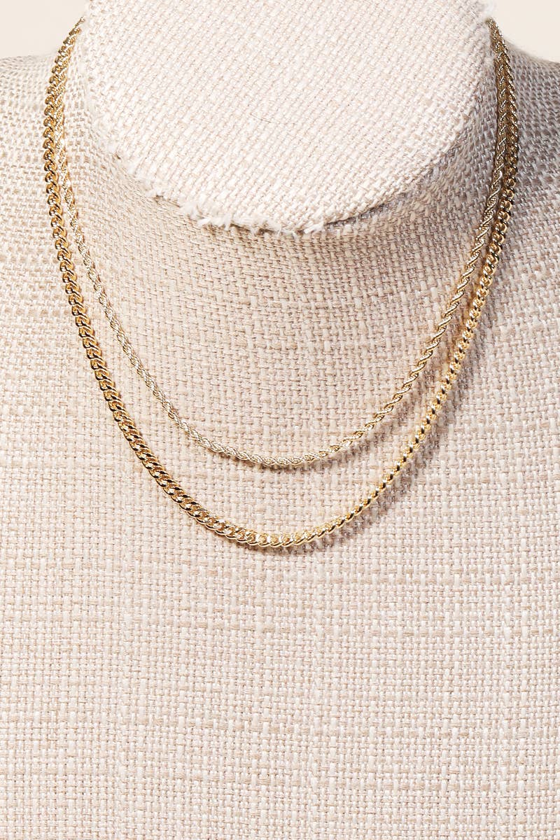 The Rope And Curb Chain Layered Necklace