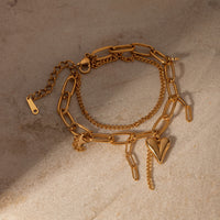 The Love Double Layered Charm Bracelet