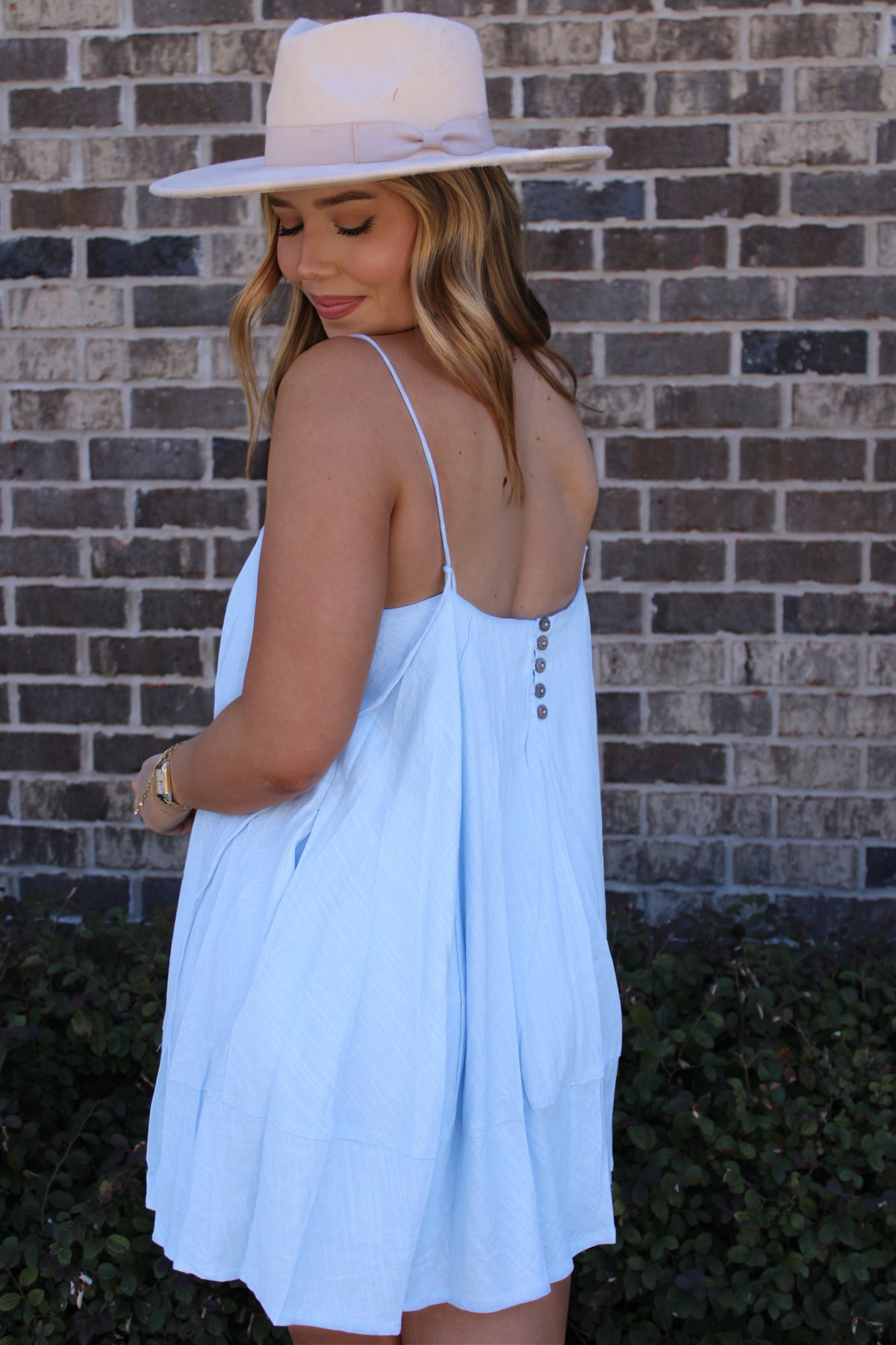 The Sleeveless Flowy Cami Mini Dress LIGHT BLUE / S The Sleeveless Flowy Cami Mini Dress LIGHT BLUE / S