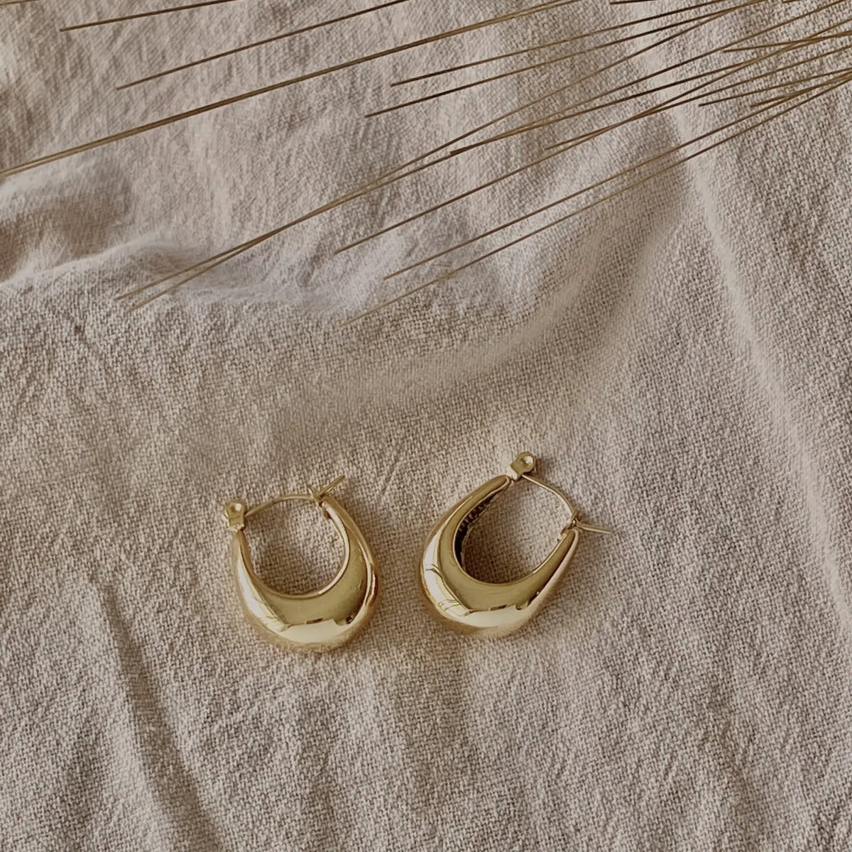 The U Shaped Gold Plated Earrings
