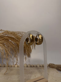 Wide Brushed Metallic Hoop Earrings