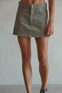 The Denim Fray Mini Skirt