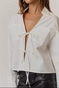 The Front Tie Pocket Detail Collared Shirt