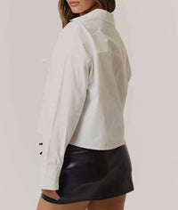 The Front Tie Pocket Detail Collared Shirt