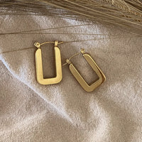 The Rectangular Gold Plated Dangle Earrings