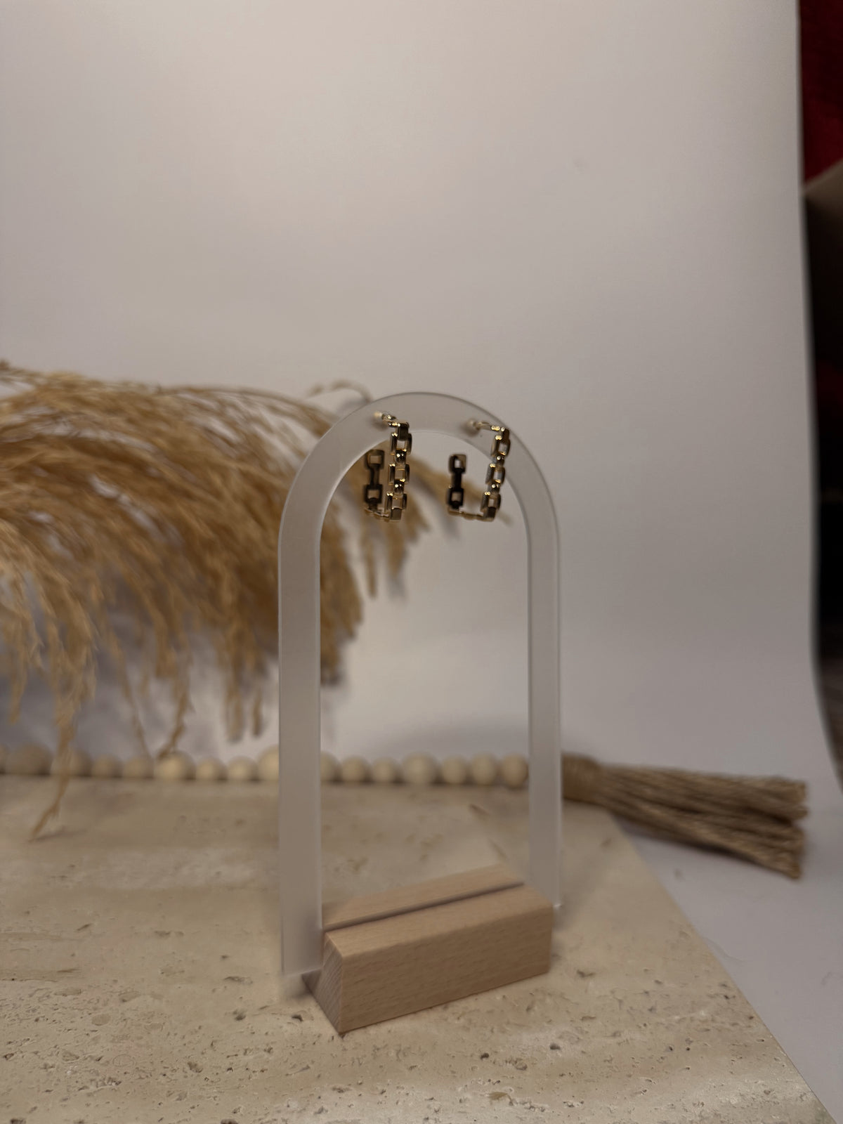 The Square Chain Link Hoop Earrings