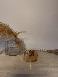 The Metallic Beveled Wide Cuff Bracelet
