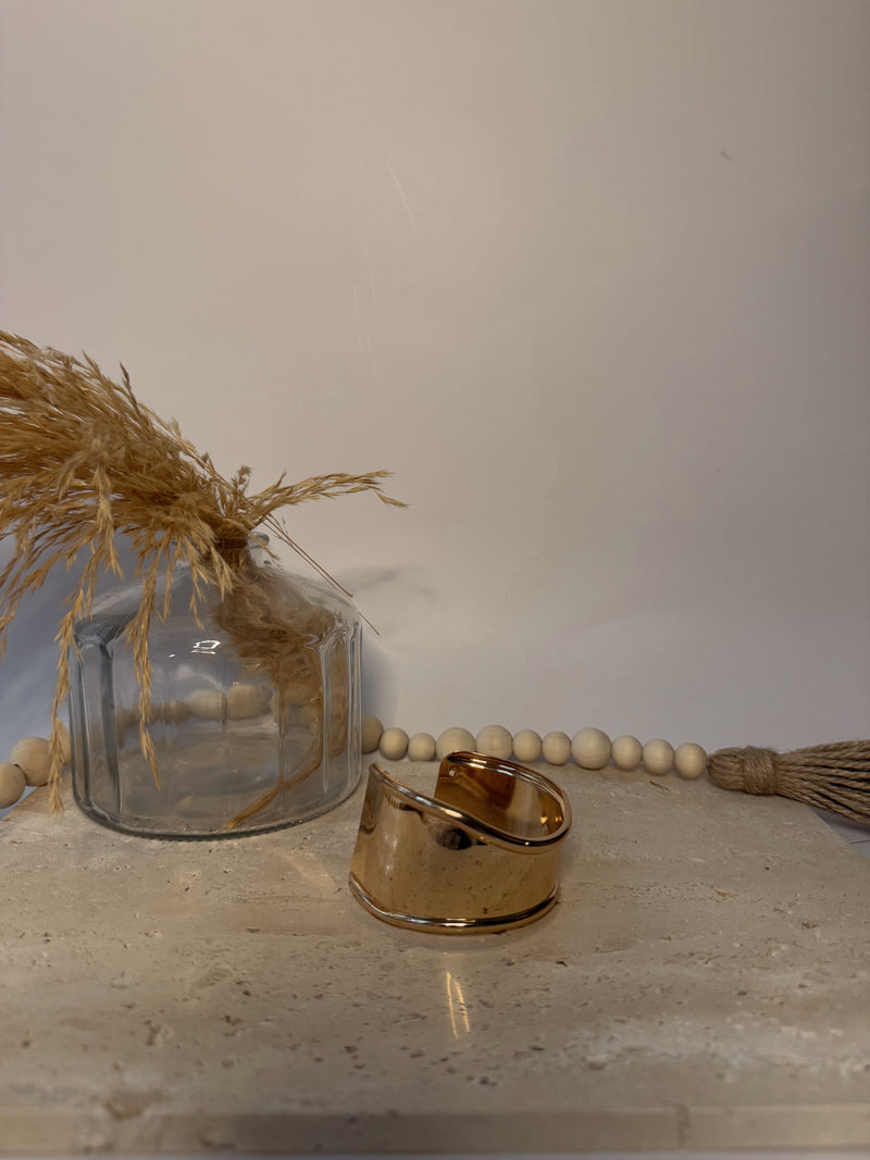 The Metallic Beveled Wide Cuff Bracelet