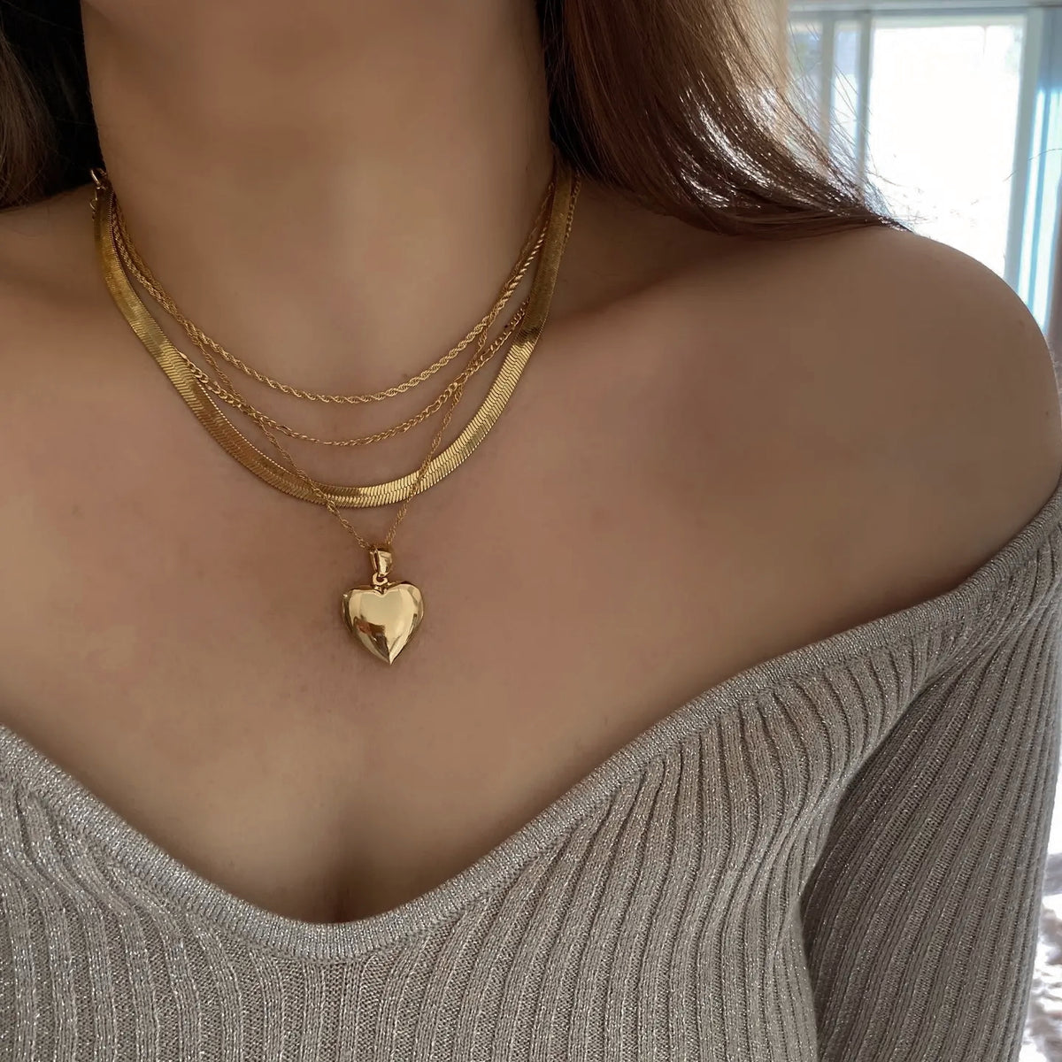 The Heart Locket Charm Pendant Necklace