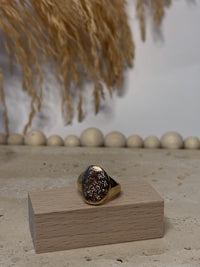 The Textured Metallic Signet Band Ring