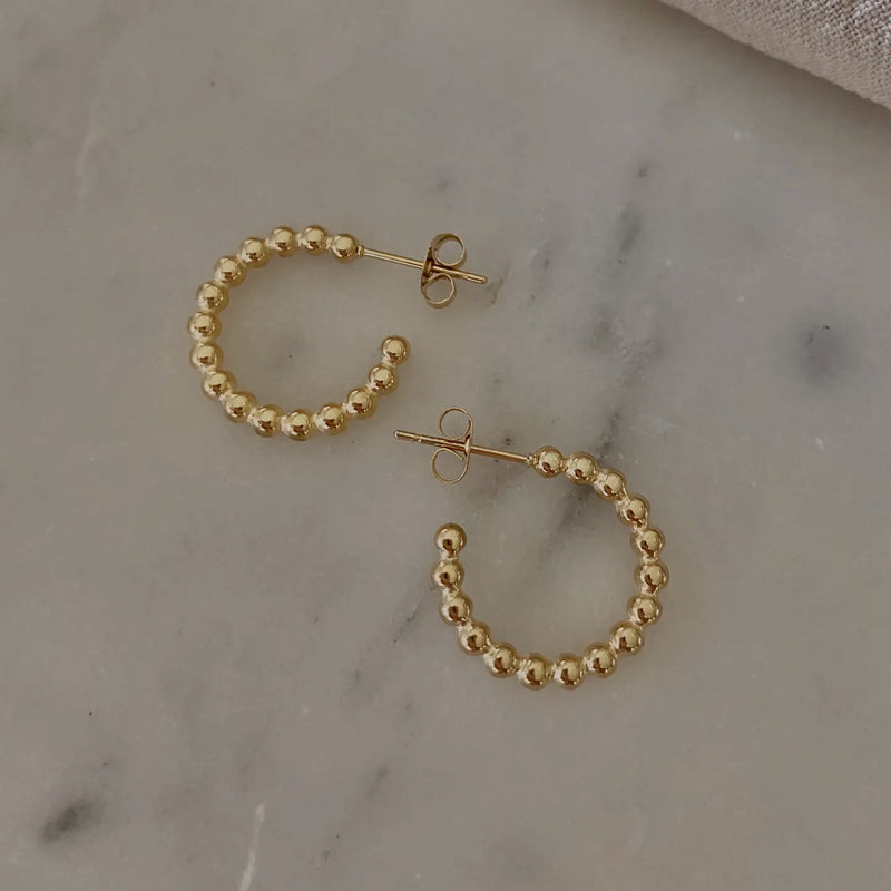 The Beaded Small Hoop Earrings