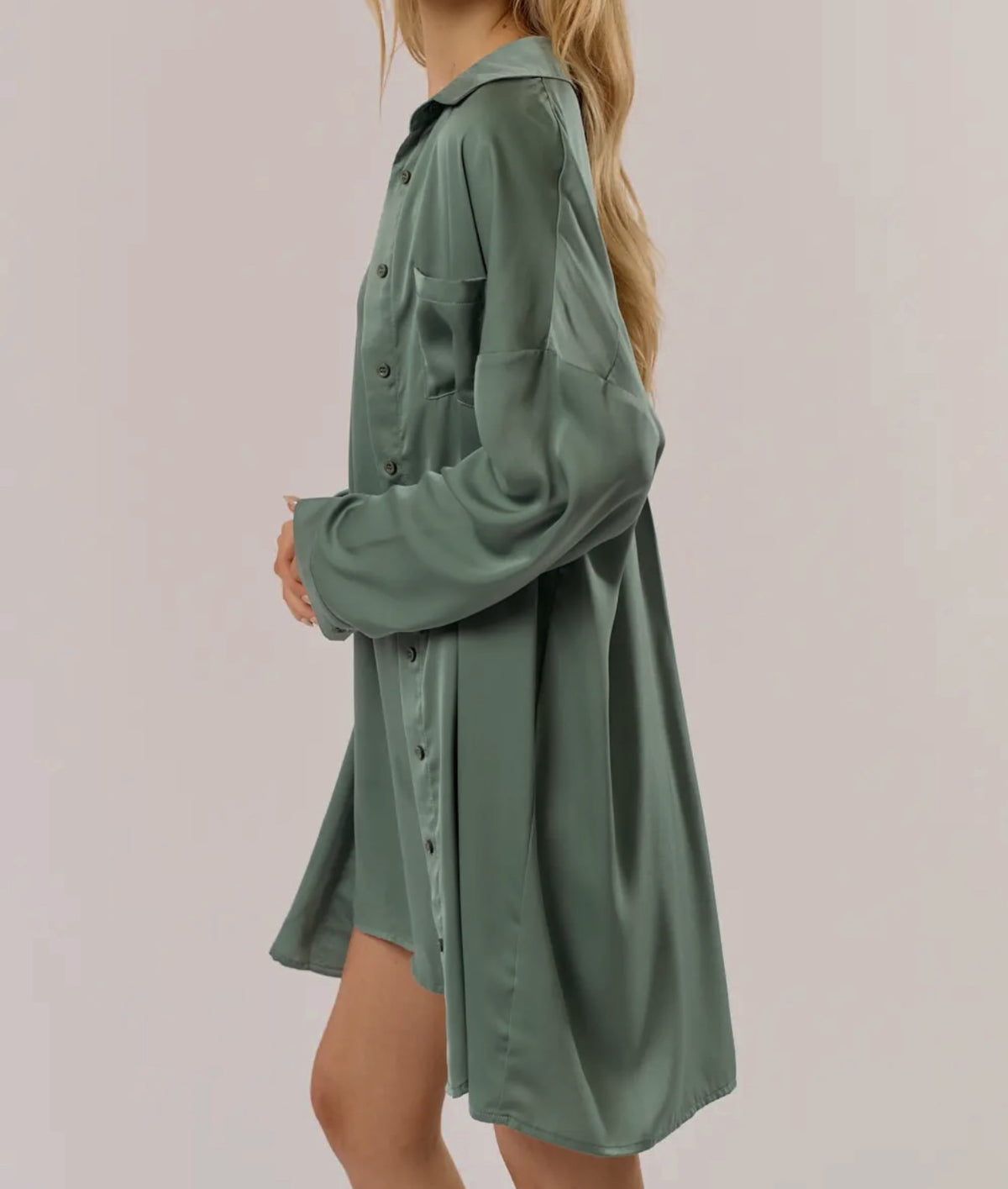 The Satin Slip-On Dress and Shirt Set