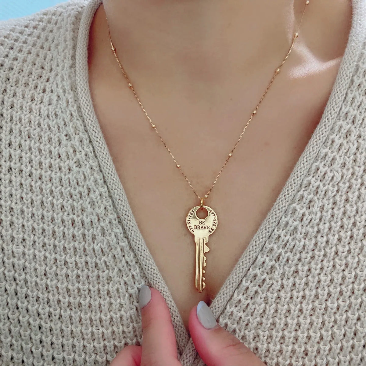 The Be Brave Key Lock Necklace