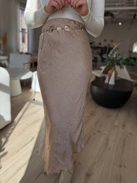 The Whinny Crinkle Satin Maxi Skirt