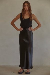 The Sally Satin Maxi Skirt