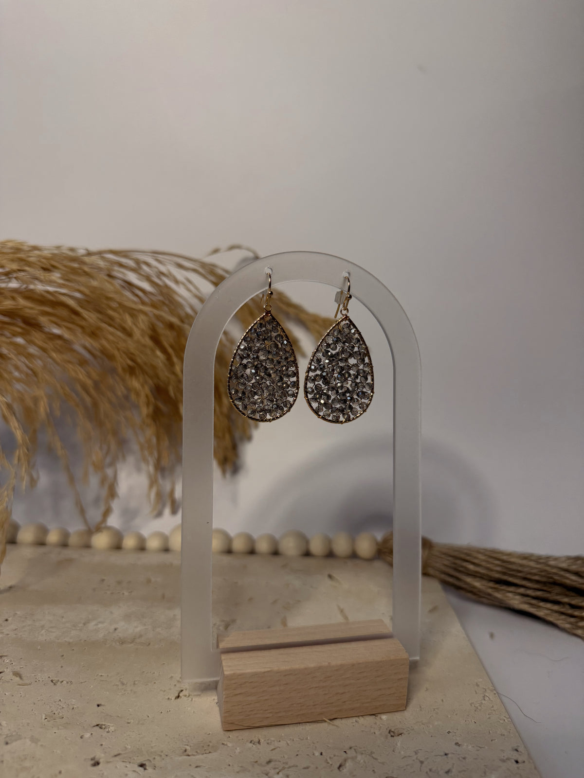The Beaded Tear Dangle Hook Earrings