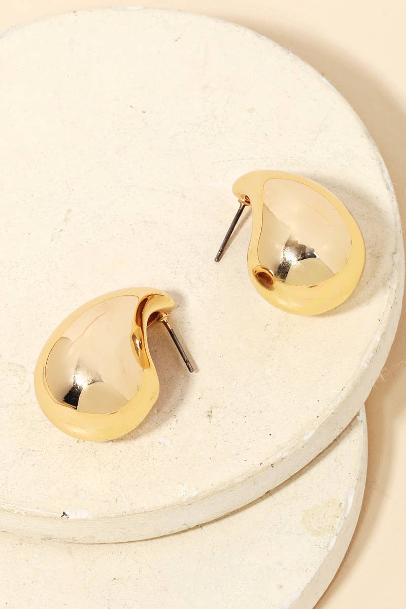 Teardrop Metallic Post Earrings