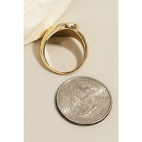 The Textured Metallic Signet Band Ring
