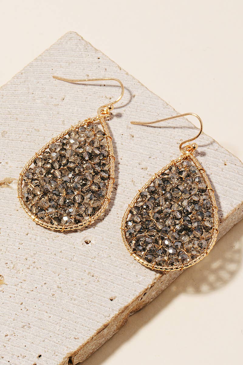 The Beaded Tear Dangle Hook Earrings