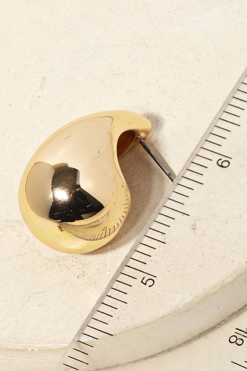 Teardrop Metallic Post Earrings