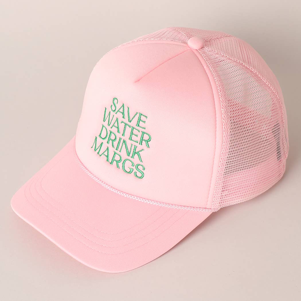 The Save Water Drink Margs Embroidered Trucker Hat