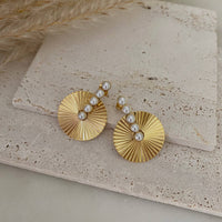 The Pearl Bar Medallion Earrings