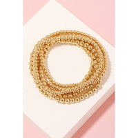 The Gold Ball Bead Bracelet Set