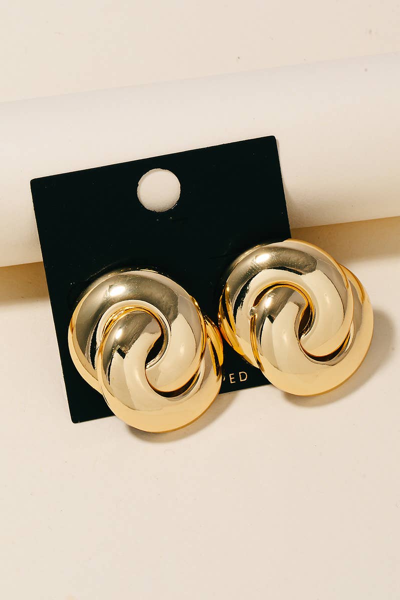The Gold Dipped Interlinked Stud Drop Earrings